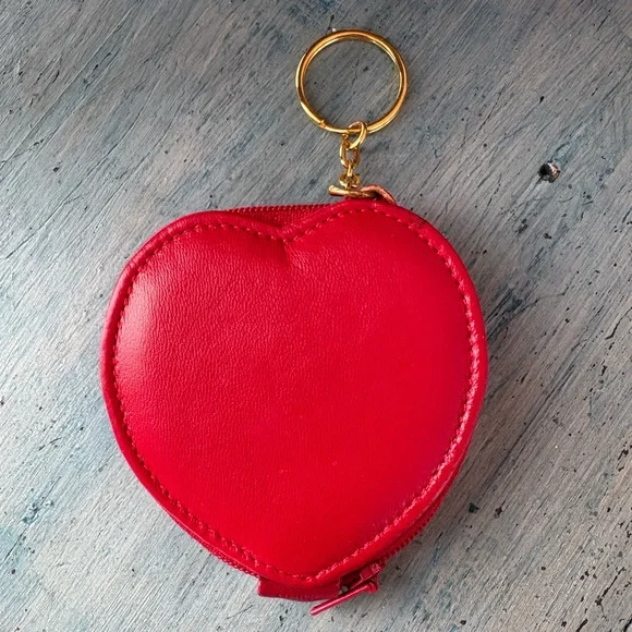 Heart-shaped purse charm/key ring that is a tiny little coin purse itself - Picture 7 of 7